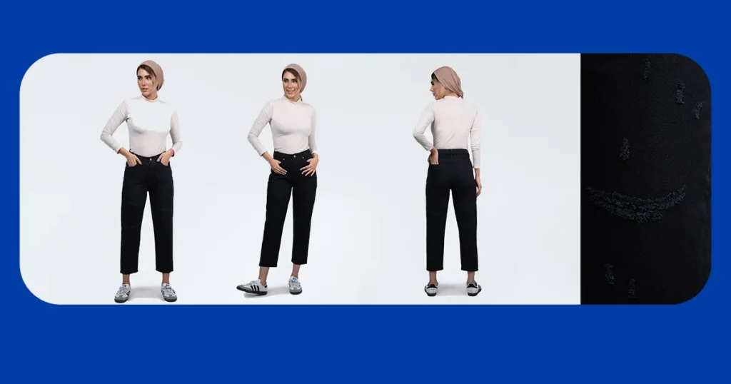 شلوار جین زاپ دار تیره