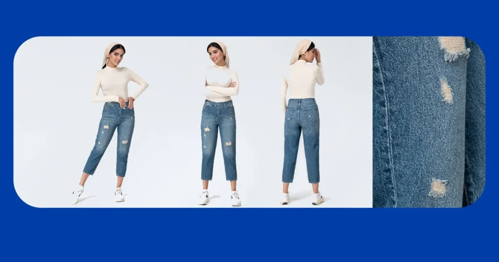 شلوار جین زاپ دار روشن