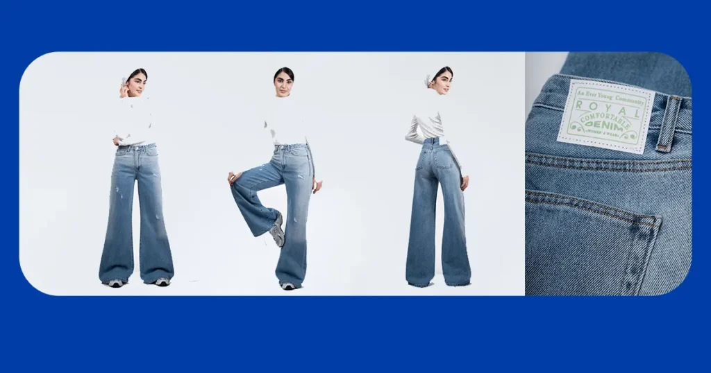 شلوار زاپ دار آبی