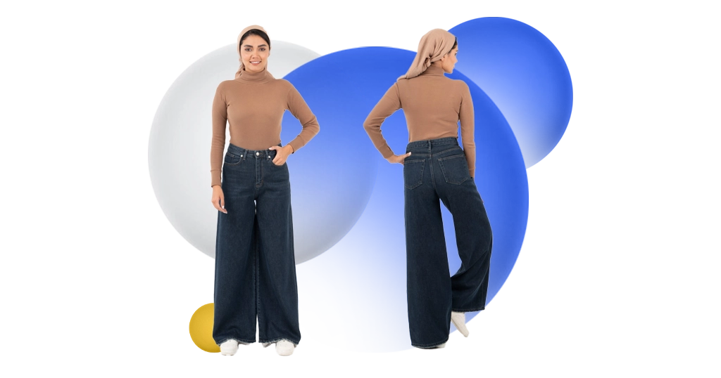 شلوار جین واید لگ Wide-Leg Jeans
