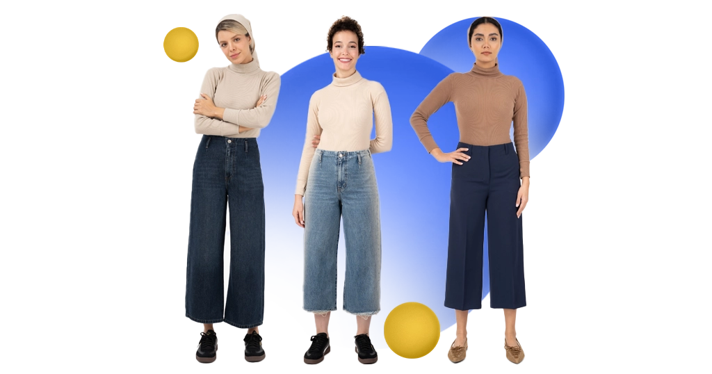 انواع شلوار واید لگ زنانه