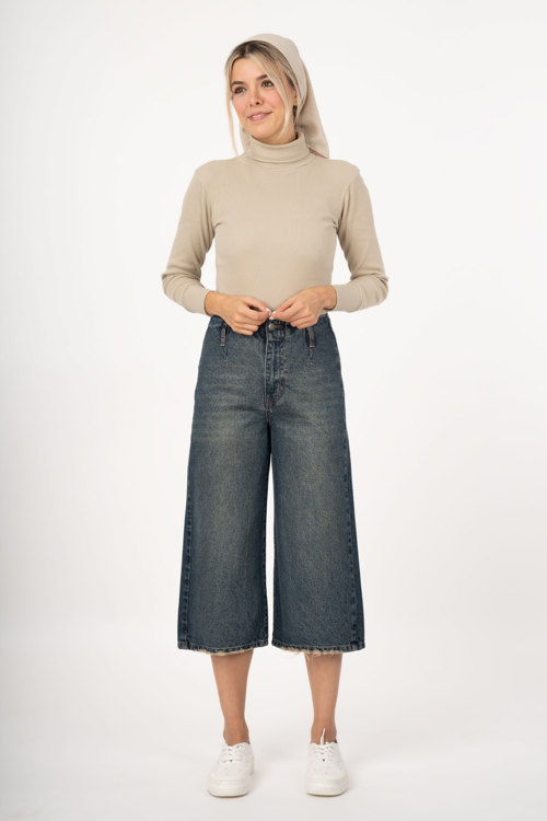 شلوار جین واید لگ (Wide Leg) کمر ساده