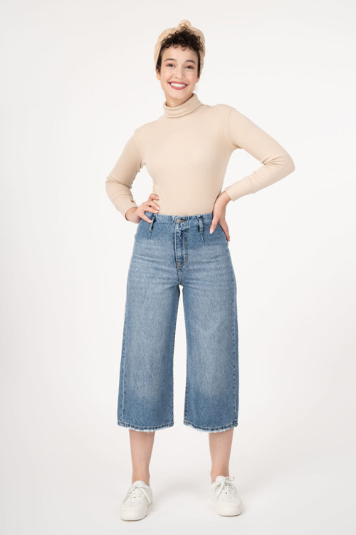 شلوار جین واید لگ (Wide Leg) کمر ساده