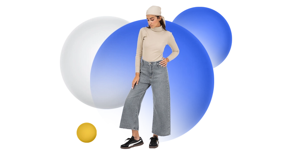 استایل با شلوار واید لگ زنانه